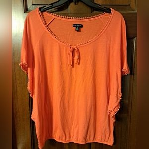American Eagle LRG peachy pink blouse